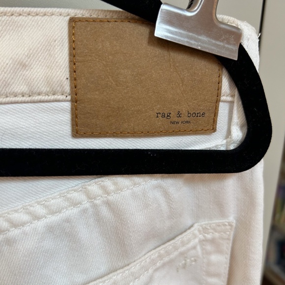 RAG & BONE Two Tone Ultra Wide Leg Jeans high-rise ECRU white/cream - sz 31 - Picture 5 of 16